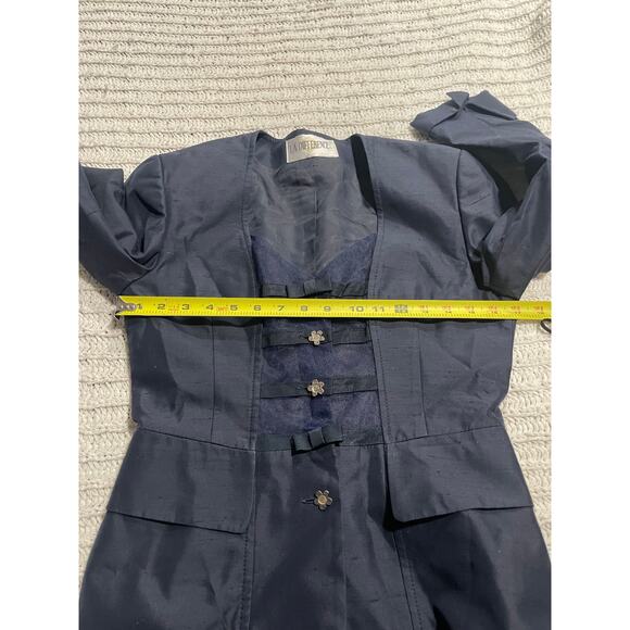 La Difference Monte-Carlo Blazer Jacket Silk Blend Womens Sz 6 Italy Blue Luxury - Picture 4 of 11